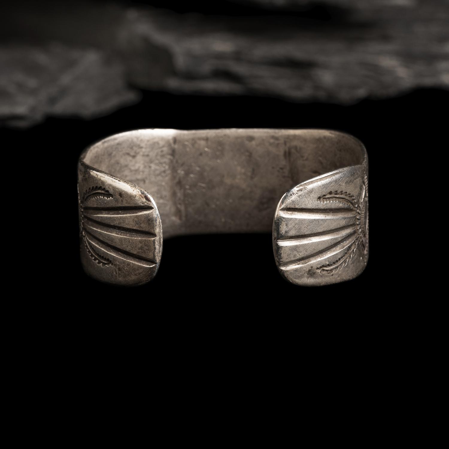 Navajo Ingot and Turquoise Cuff Bracelet
