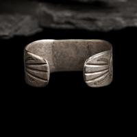 Navajo Ingot and Turquoise Cuff Bracelet