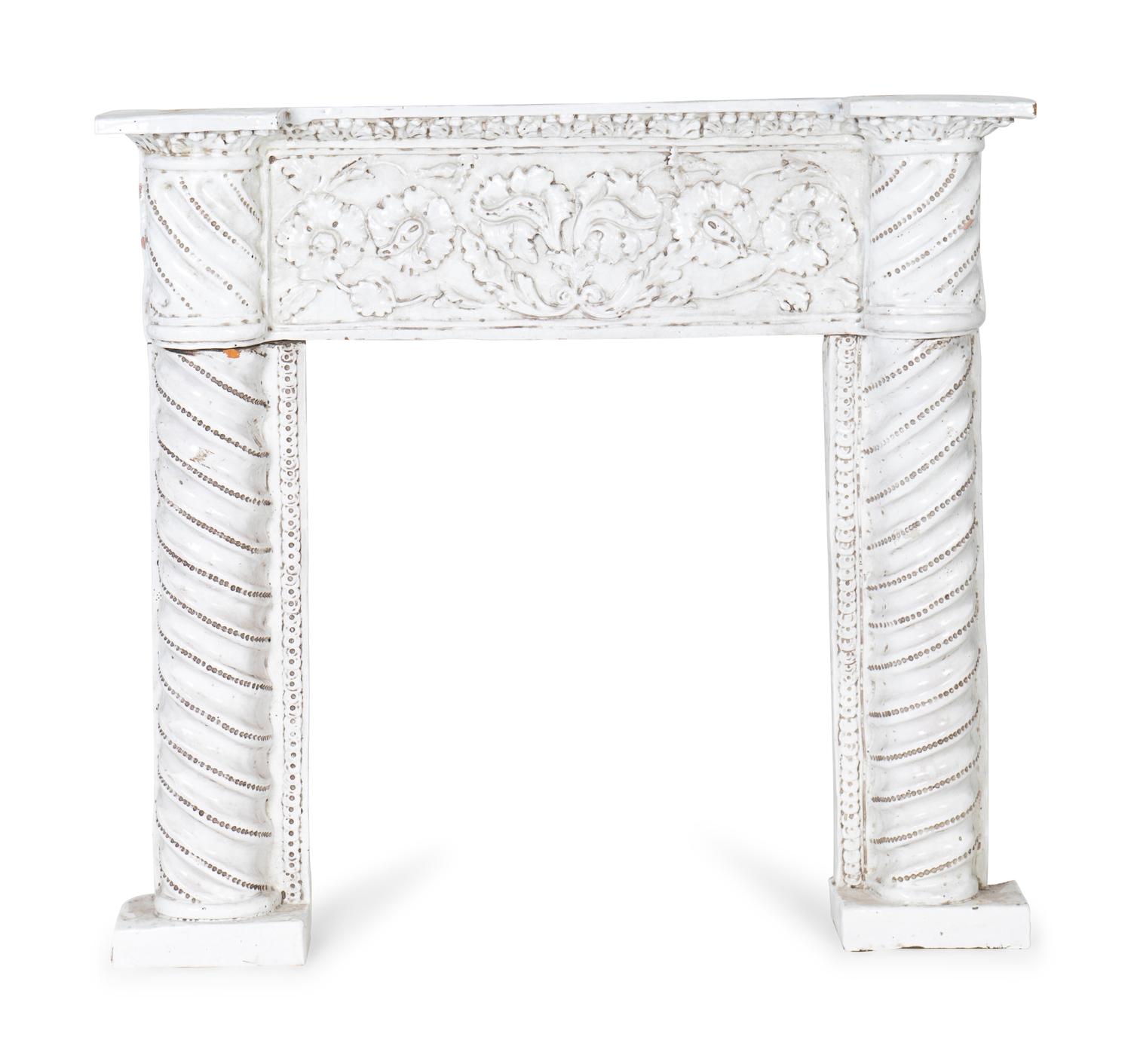 A Continenental Glazed Terracotta Fireplace Surround
