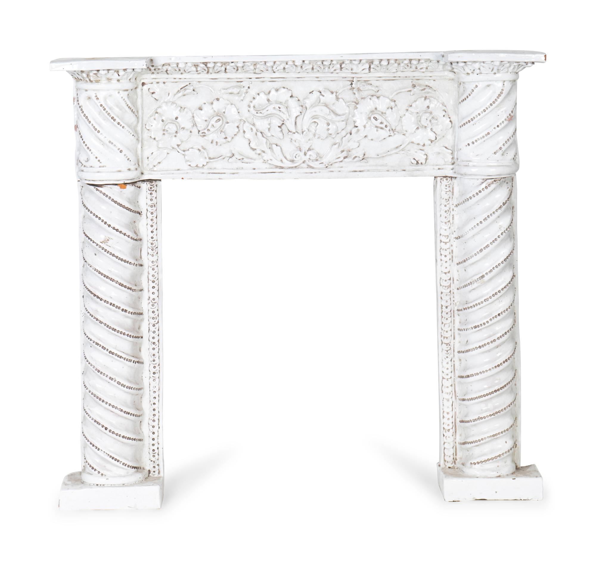 A Continenental Glazed Terracotta Fireplace Surround