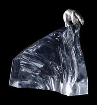 A Steuben Glass and Silver Ice Bear Sculpture