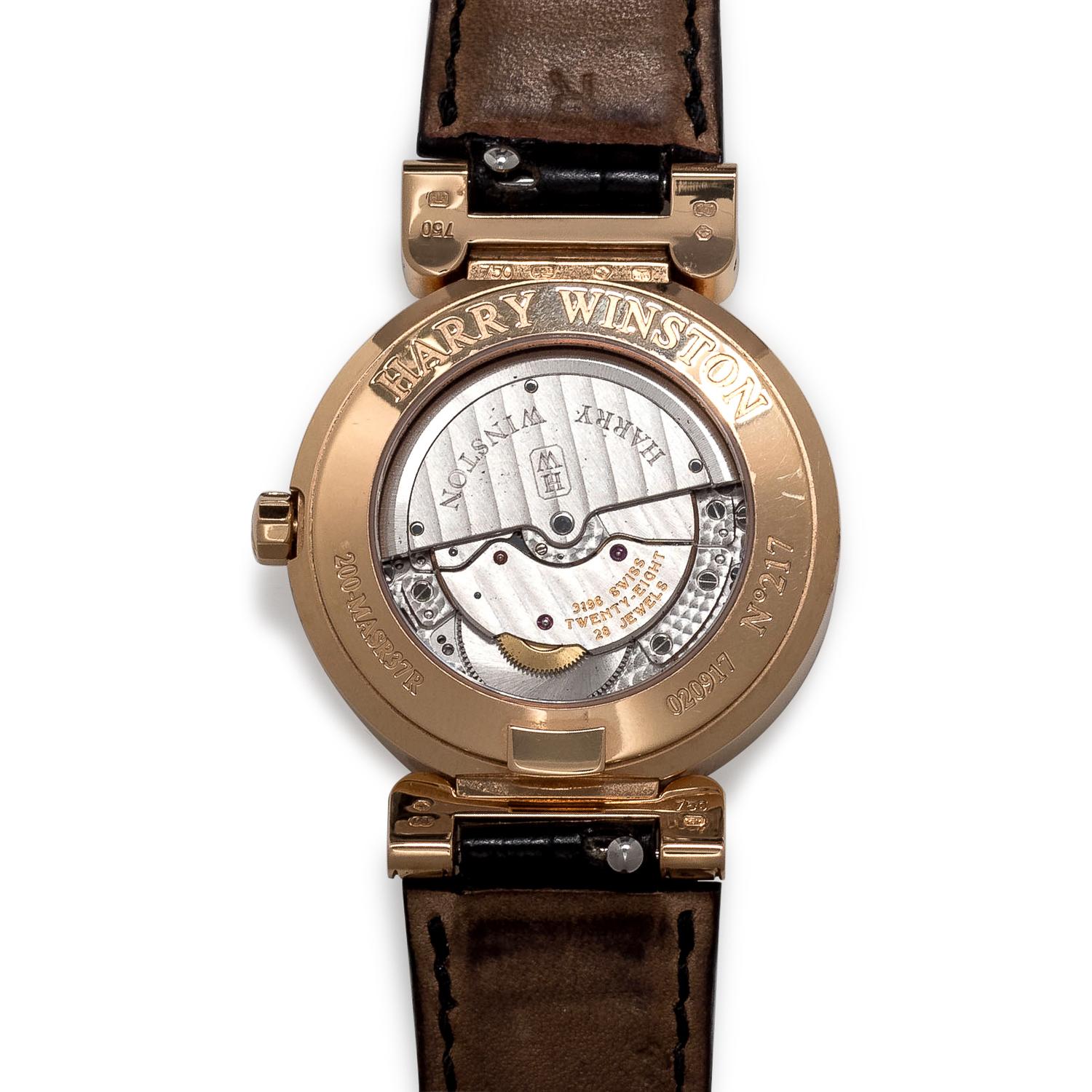 Harry Winston, 18K Pink Gold Ref. 200MASR37R 'Premier Excenter' Wristwatch