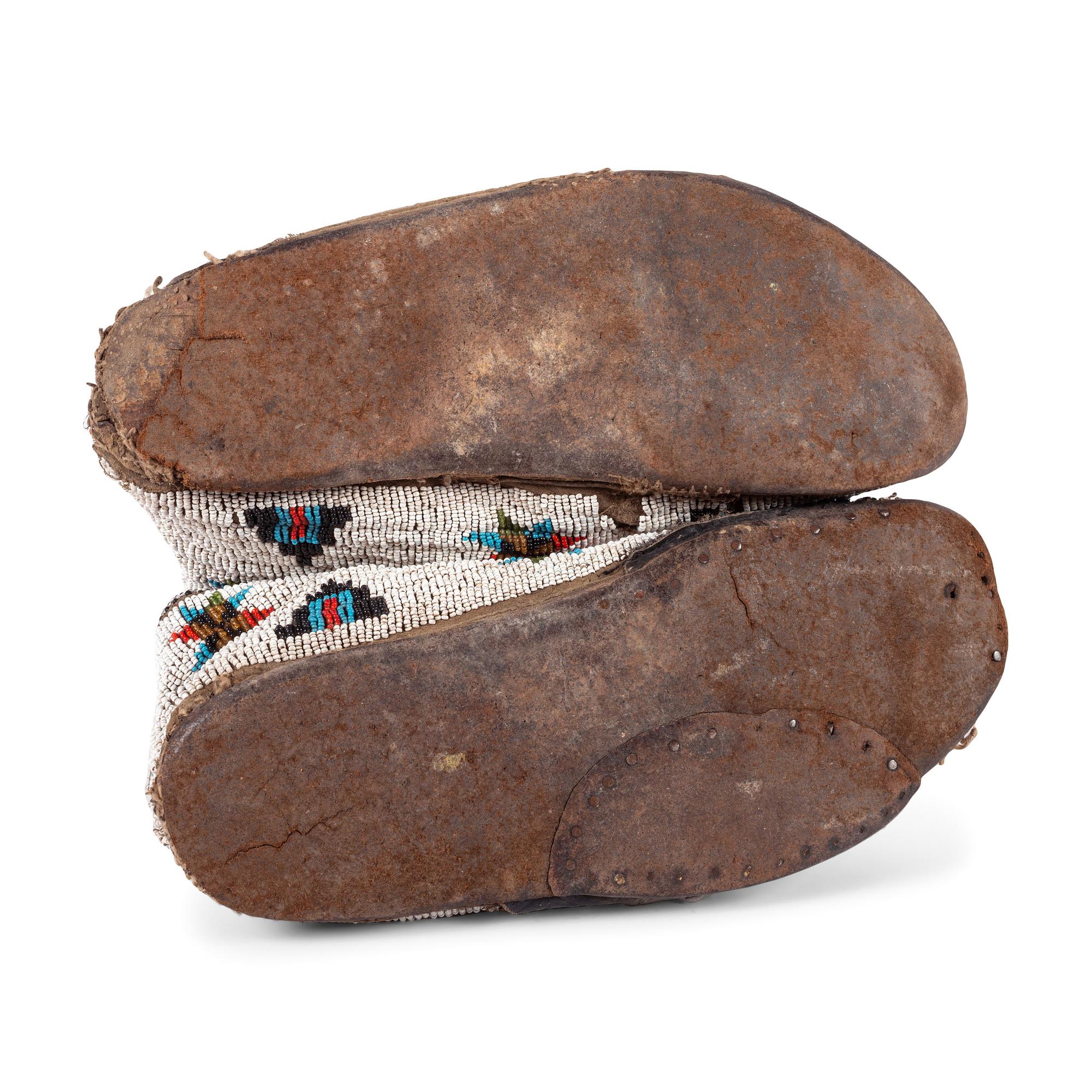 Cheyenne Beaded Hide Moccasins