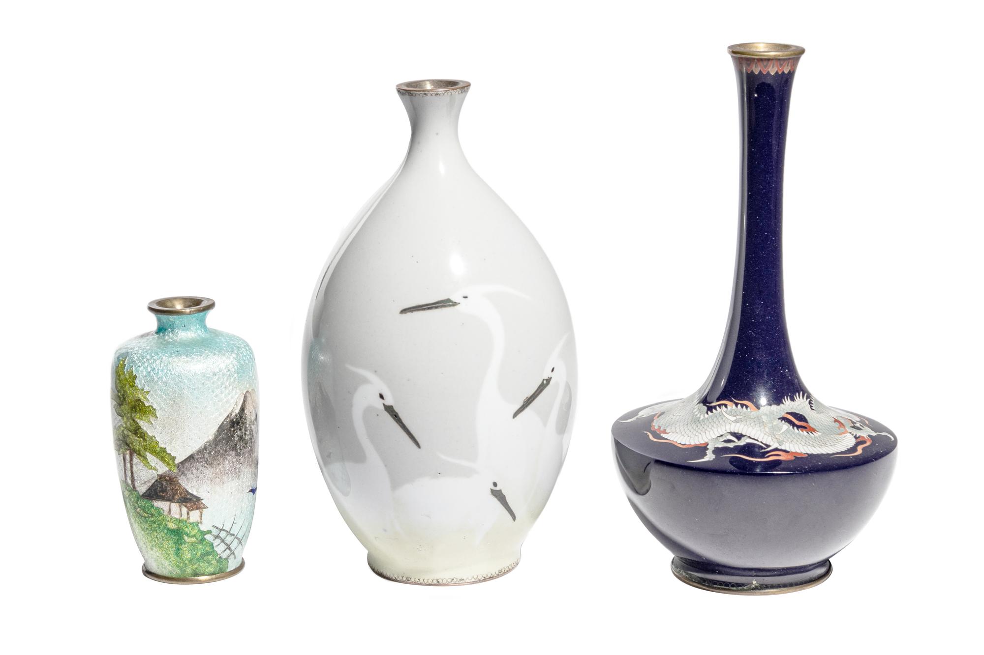 Three Japanese Cloisonné Vases