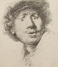 After Rembrandt van Rijn, (20th century), Self Portrait in a Cap, Open-Mouthed