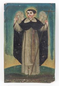 Two Mexican Tin Retablos Height of larger 9 1/4 x width 6 inches. — LATE 19TH CENTURY