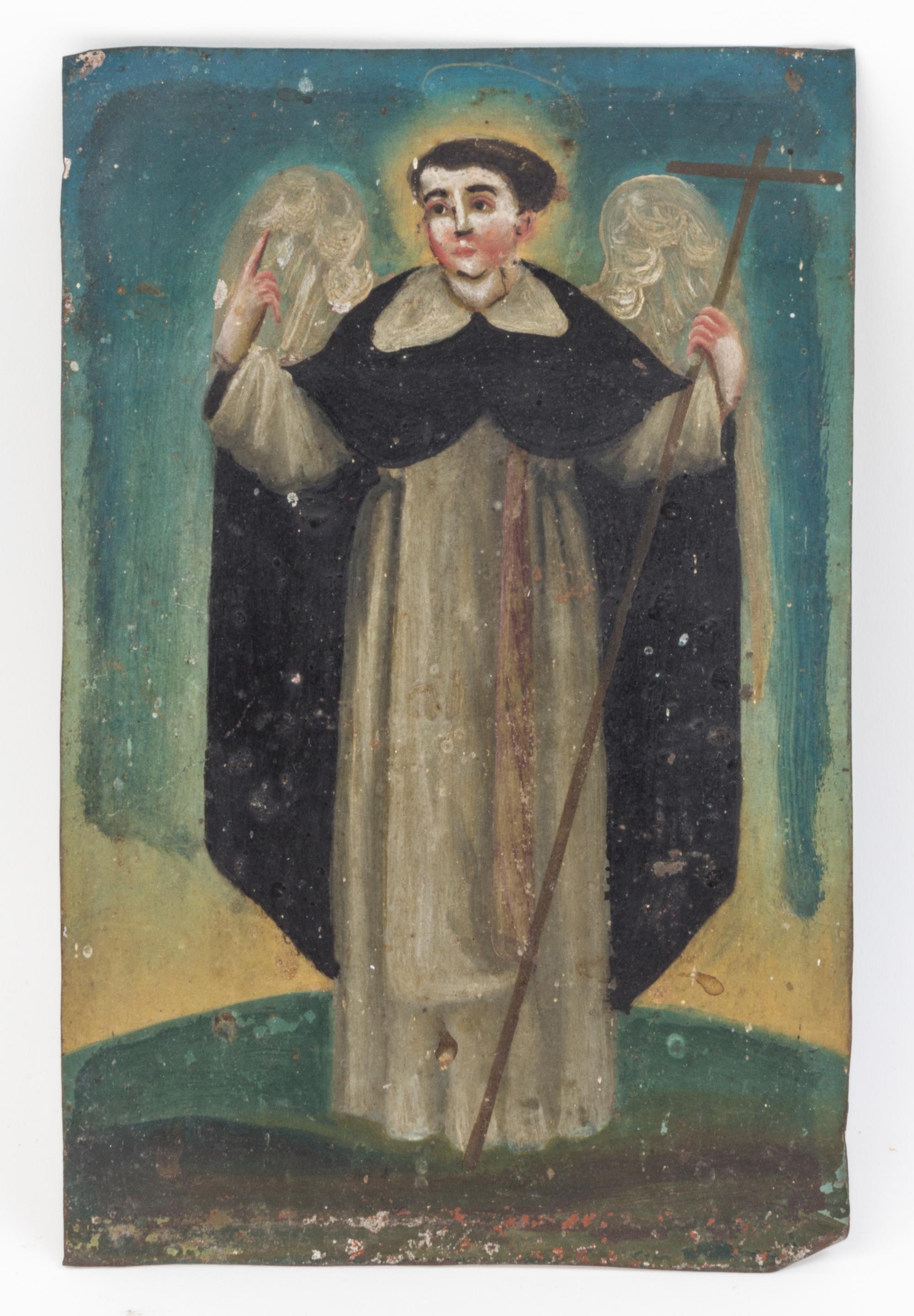 Two Mexican Tin Retablos Height of larger 9 1/4 x width 6 inches. — LATE 19TH CENTURY
