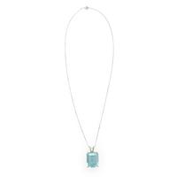 Aquamarine and White Gold Pendant Necklace