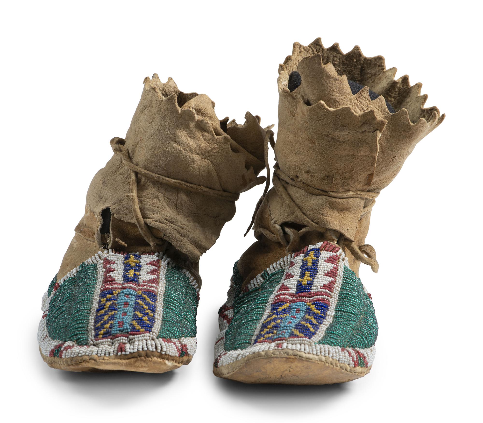 Central Plains Beaded Hide Moccasins