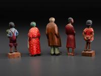 Five Carved and Painted Wood Folk Art Figures, Attributed to Tom Brown (Pleasant Hill, Tennessee, 1884-1947)