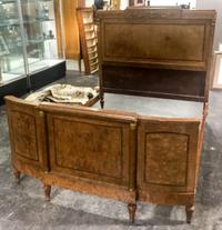A Louis XVI Style Gilt Metal Mounted Burlwood Bed Frame Height of headboard 57 inches.