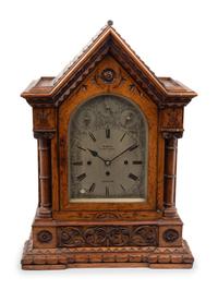 An English Oak Bracket Clock