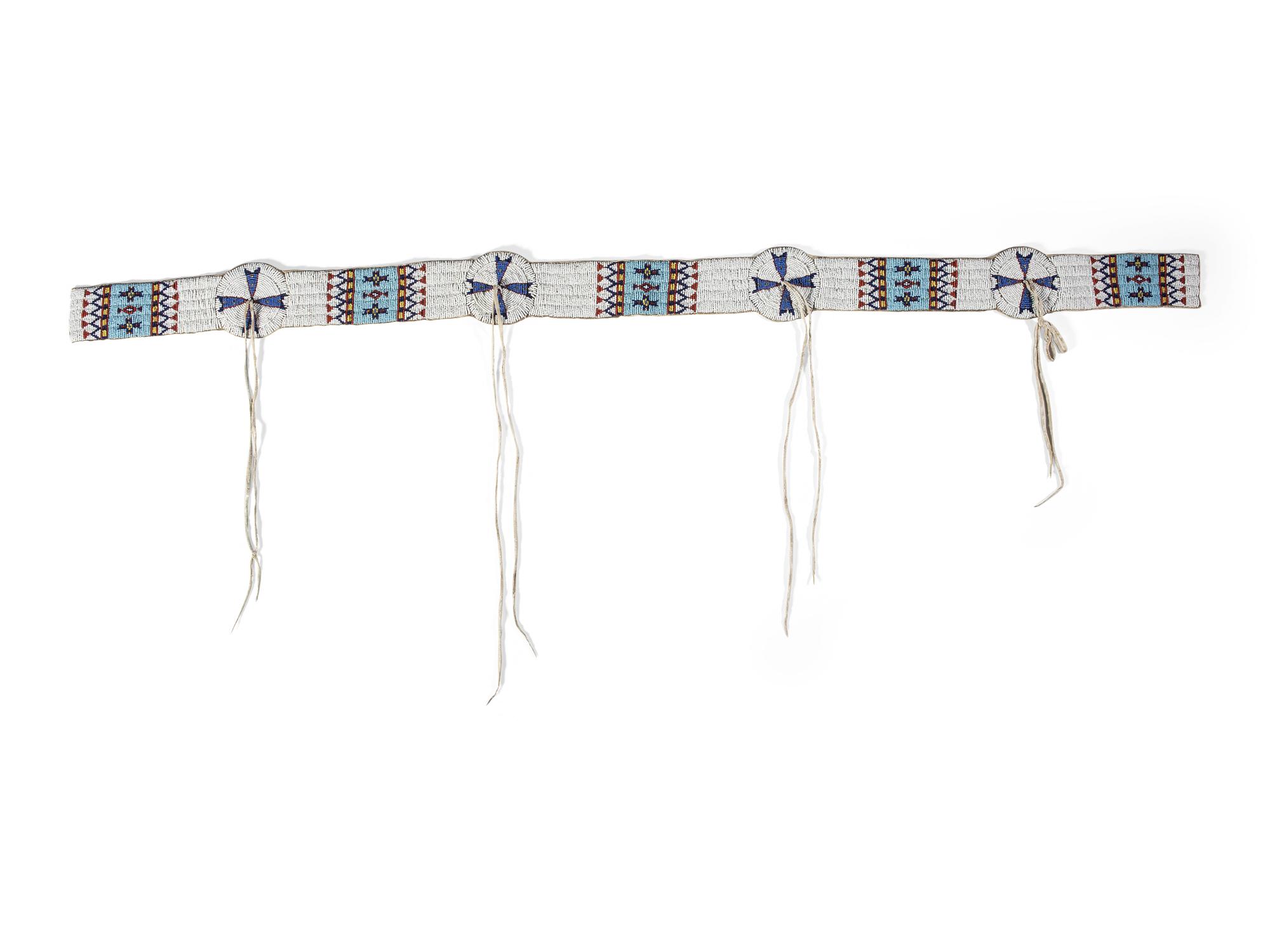 Sioux Child's Beaded Hide Blanket Strip