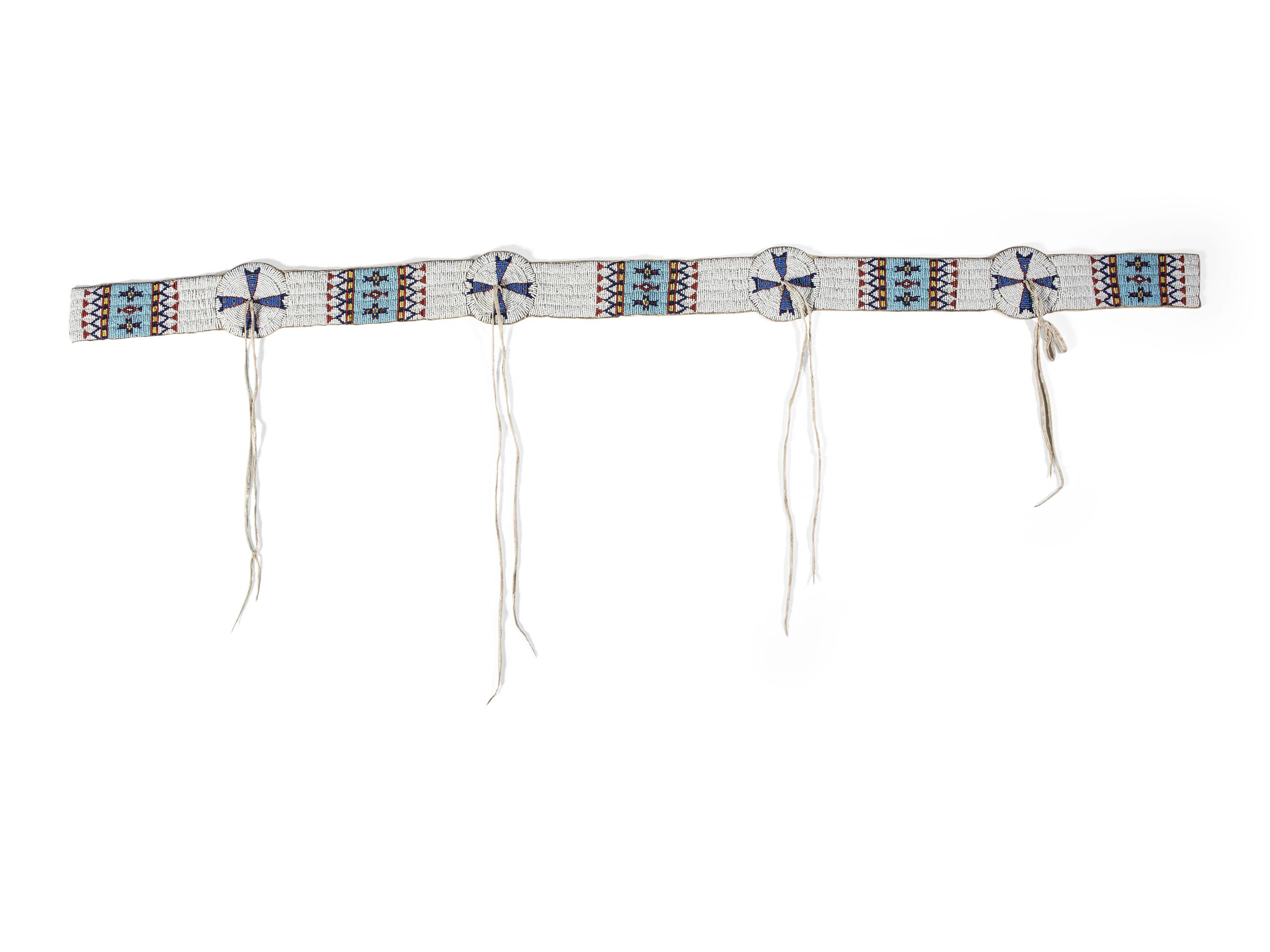 Sioux Child's Beaded Hide Blanket Strip