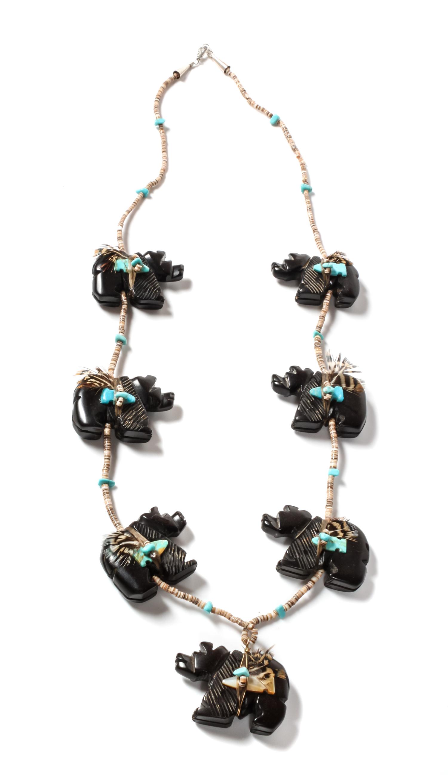 Three Southwestern Fetish Necklaces Length of longest 29 inches