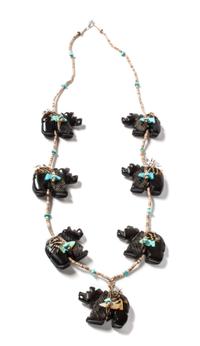 Three Southwestern Fetish Necklaces Length of longest 29 inches