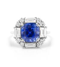 A Platinum, Sapphire and Diamond Ring, 4.00 dwts.