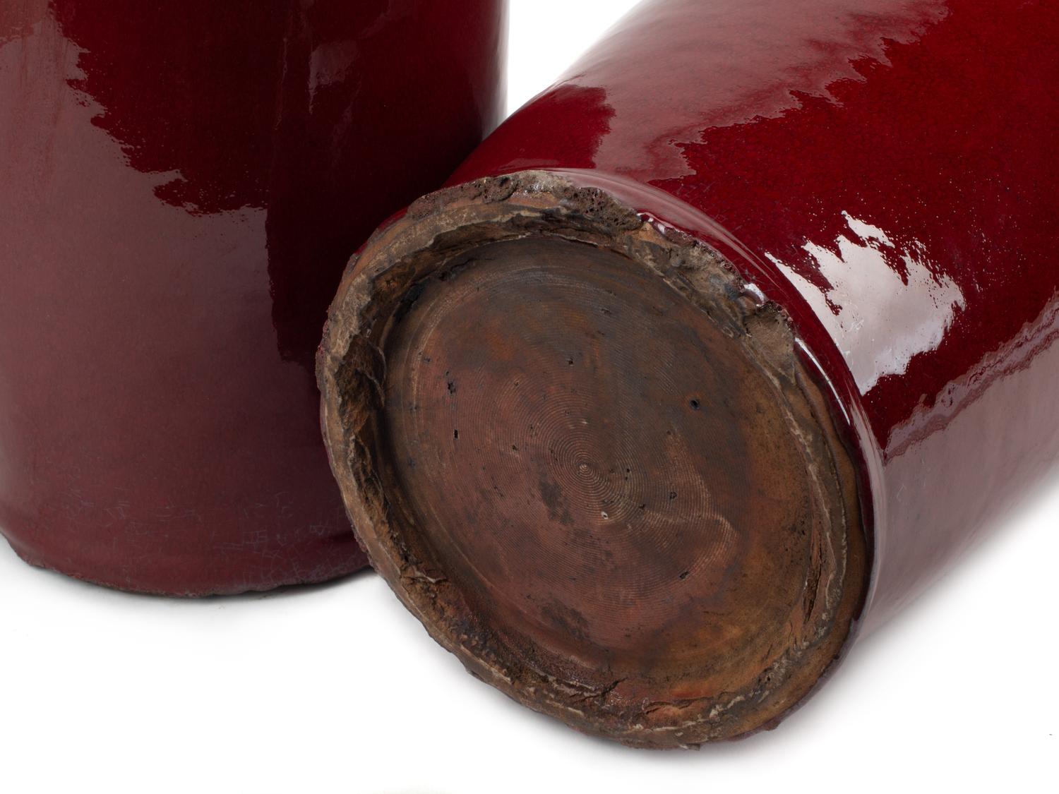 A Pair of Large Sang-de-Boeuf Glazed Ceramic Vases