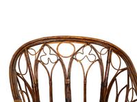 A Gothic Design Rattan Settee and Pair of Armchairs