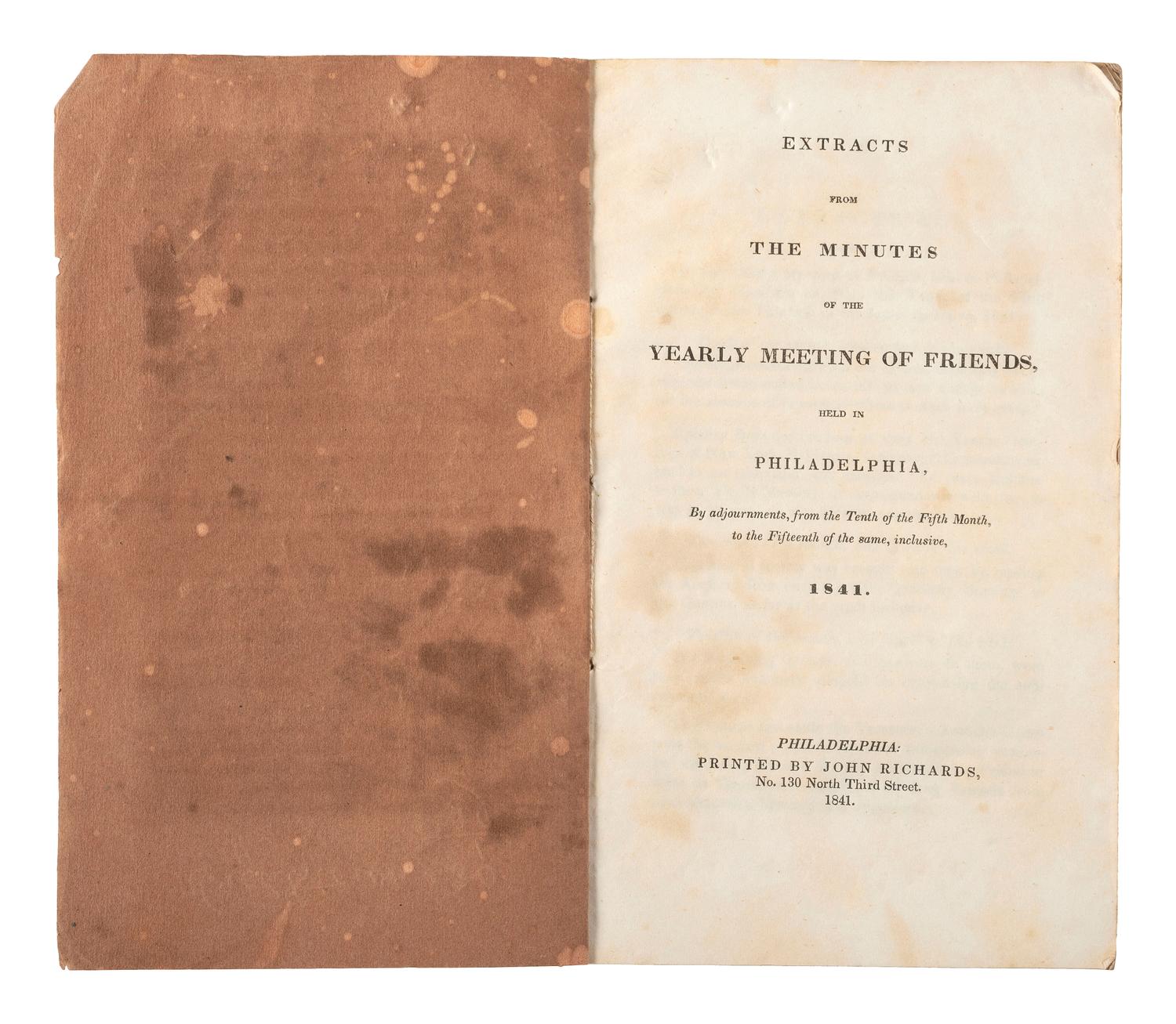 [QUAKERIANA] -- [AFRICAN AMERICANA]. A group of 27 epistles from Quaker Yearly Meetings.