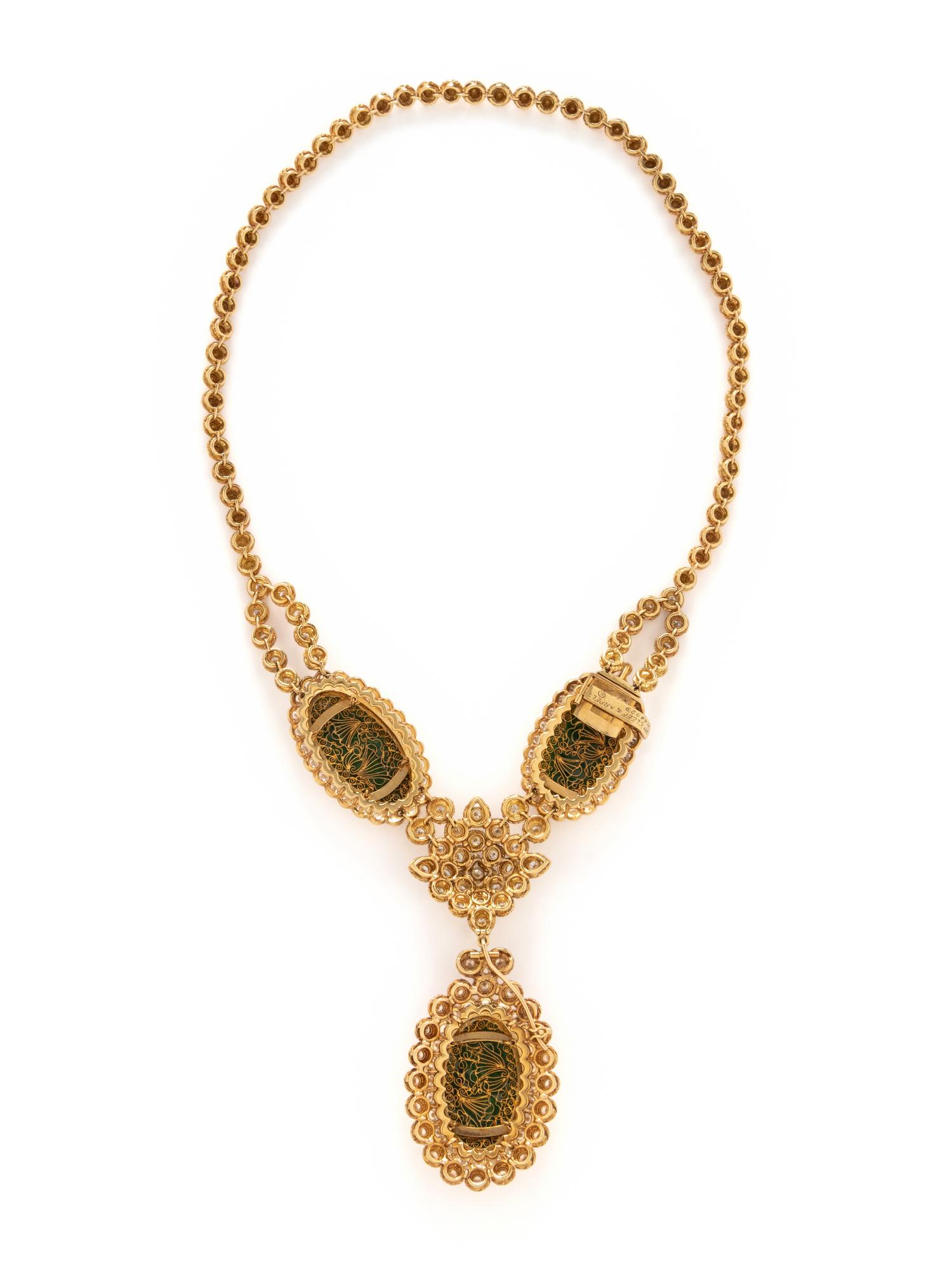 VAN CLEEF & ARPELS, JADE AND DIAMOND NECKLACE