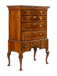 A George I Walnut Chest on Stand