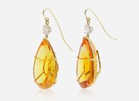 A Pair of Prominent Citrine and Diamond Earrings