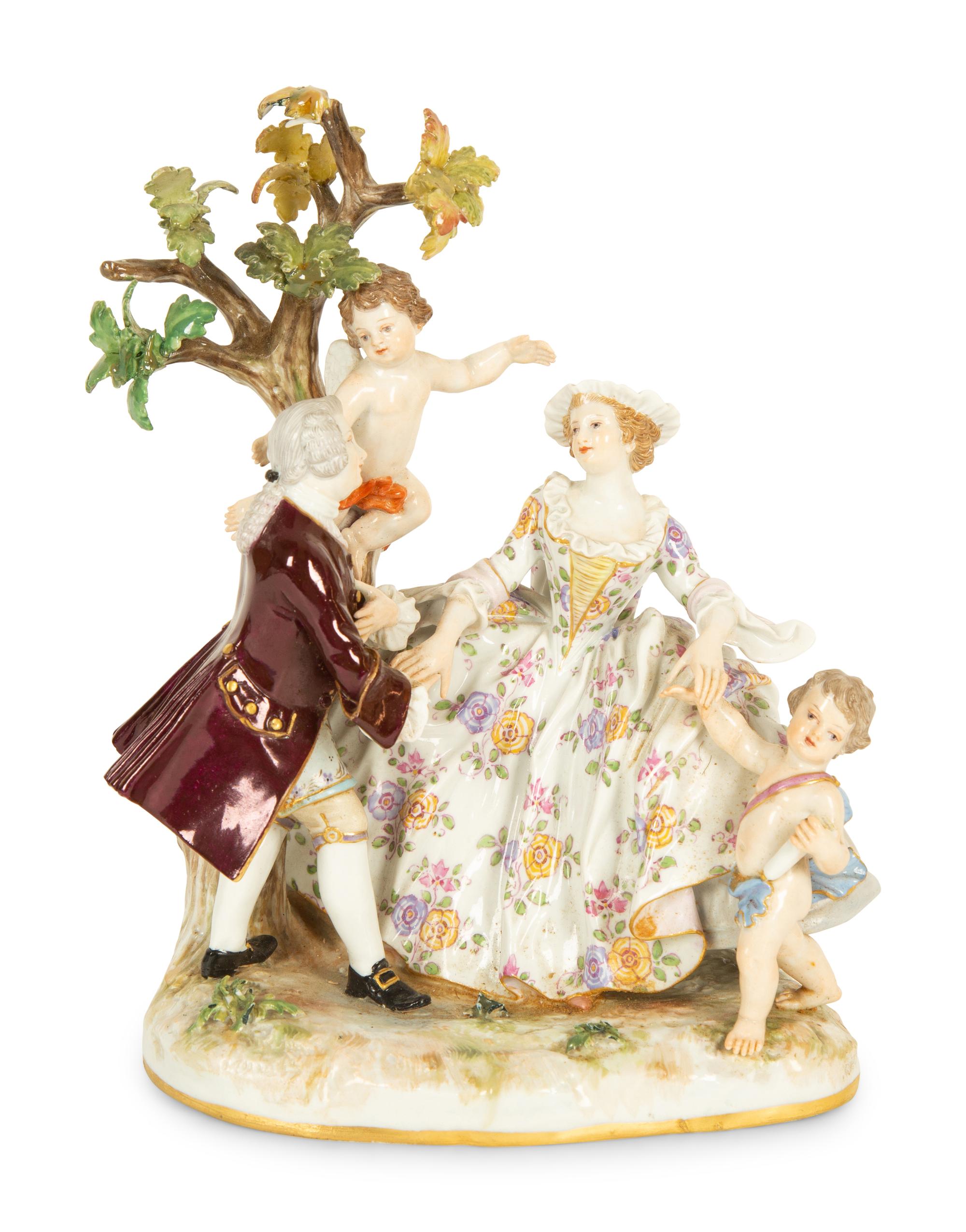 A Meissen Porcelain Figural Group — 19th Century