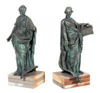 A Pair of Cast Metal Garden Figures Height 32 inches. — 19TH CENTURY