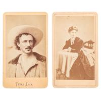 Texas Jack Omohundro and Wife, Two CDVs