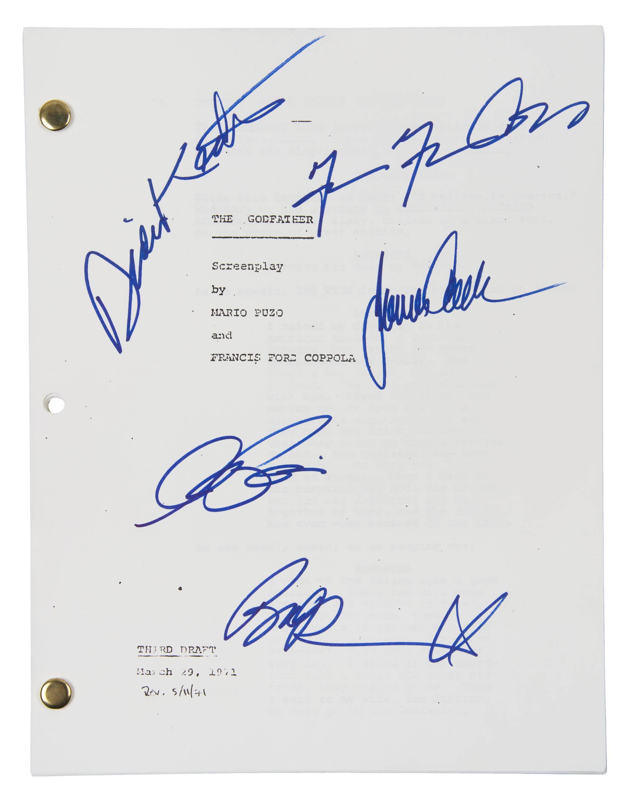 [THE GODFATHER]. Photocopied third draft screenplay. March 29, 1971 [revised May 11, 1971].