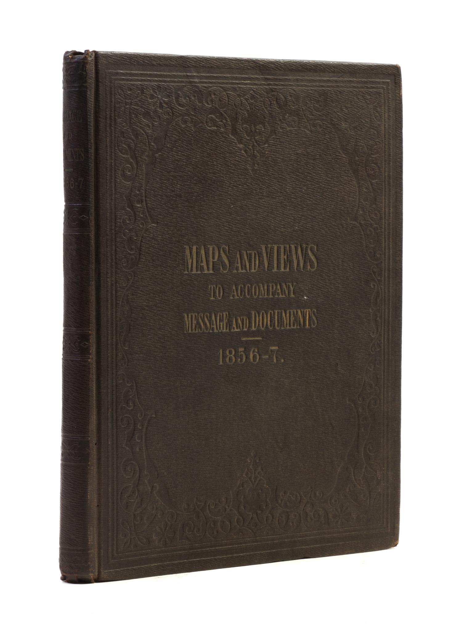 (MAPS, U.S. GOVERNMENT) WINTHROP, ROBERT C. Message from the President. Part III. Washington, 1856. Signed by Winthrop.