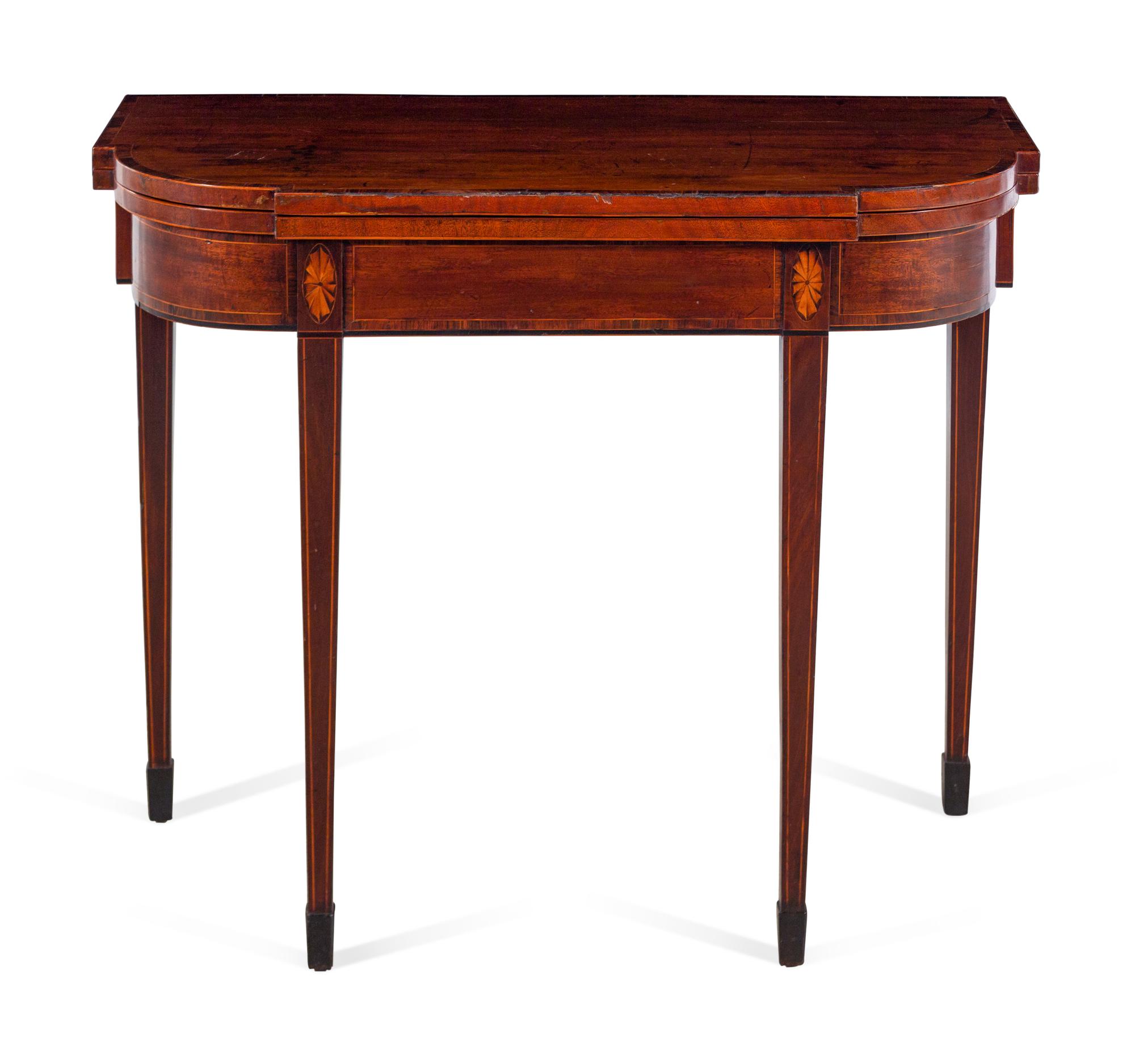 A Federal Satinwood Inlaid Mahogany Games Table