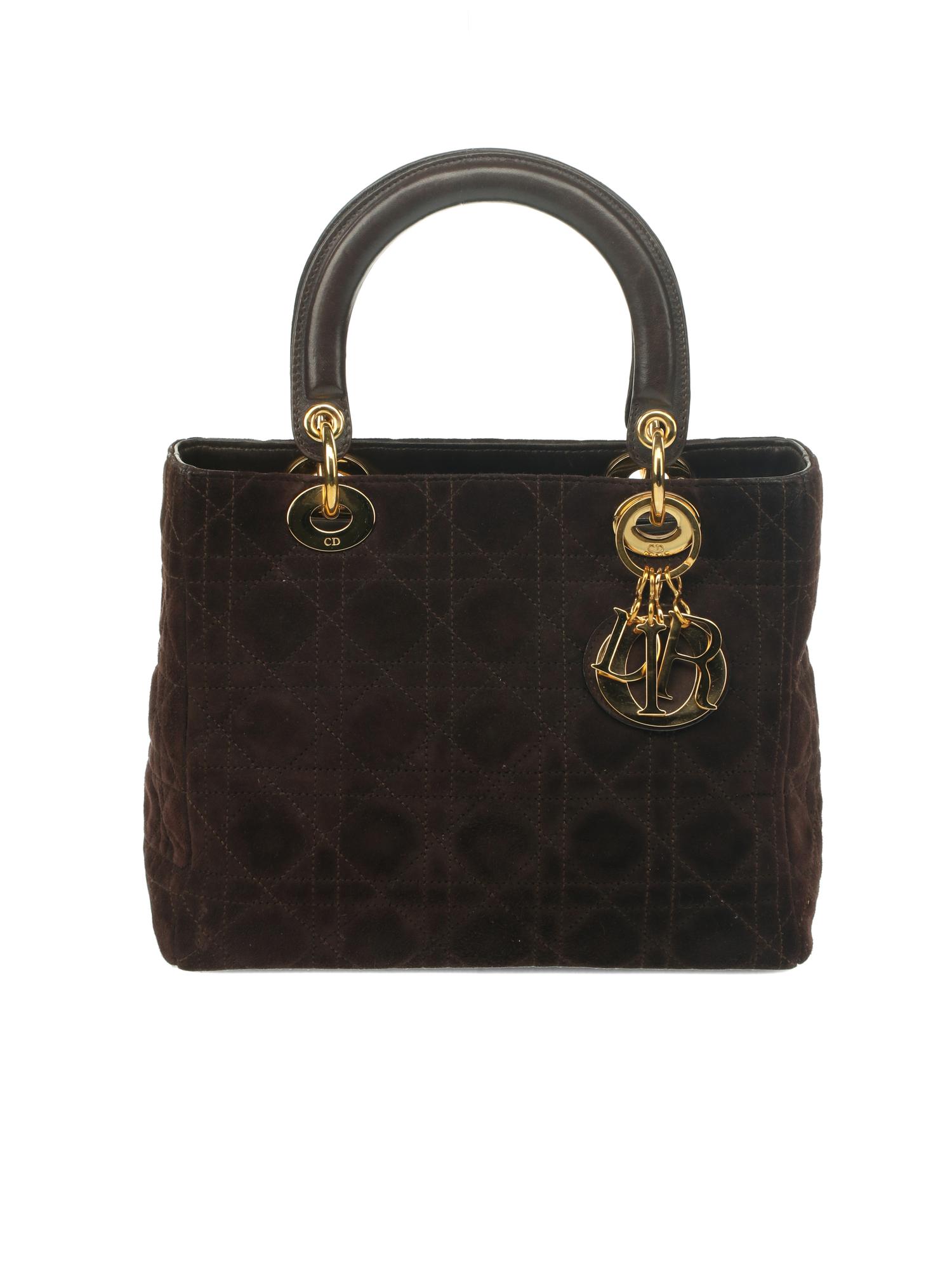 Christian Dior Lady Dior Suede Bag