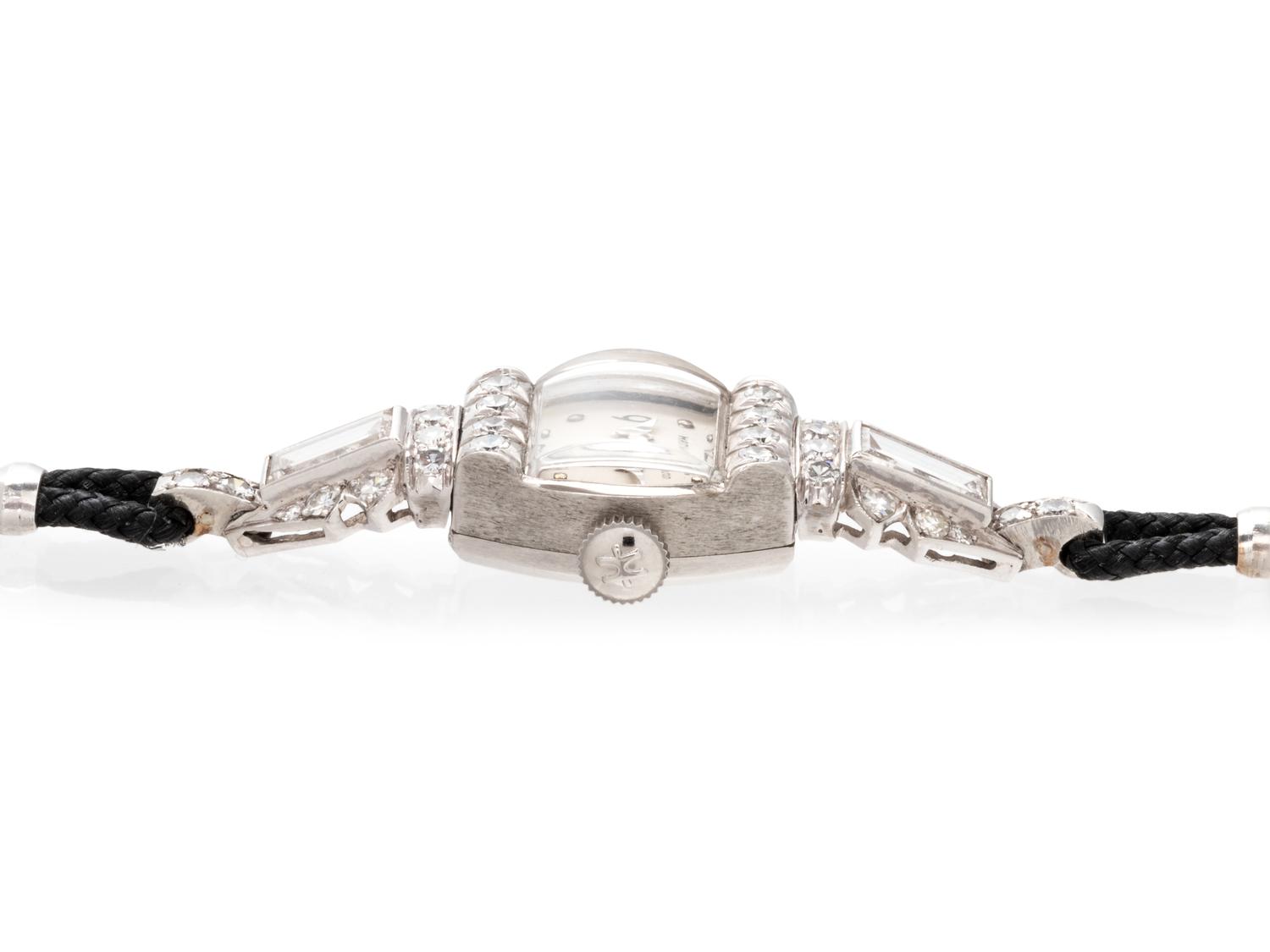 HAMILTON, PLATINUM AND DIAMOND WRISTWATCH