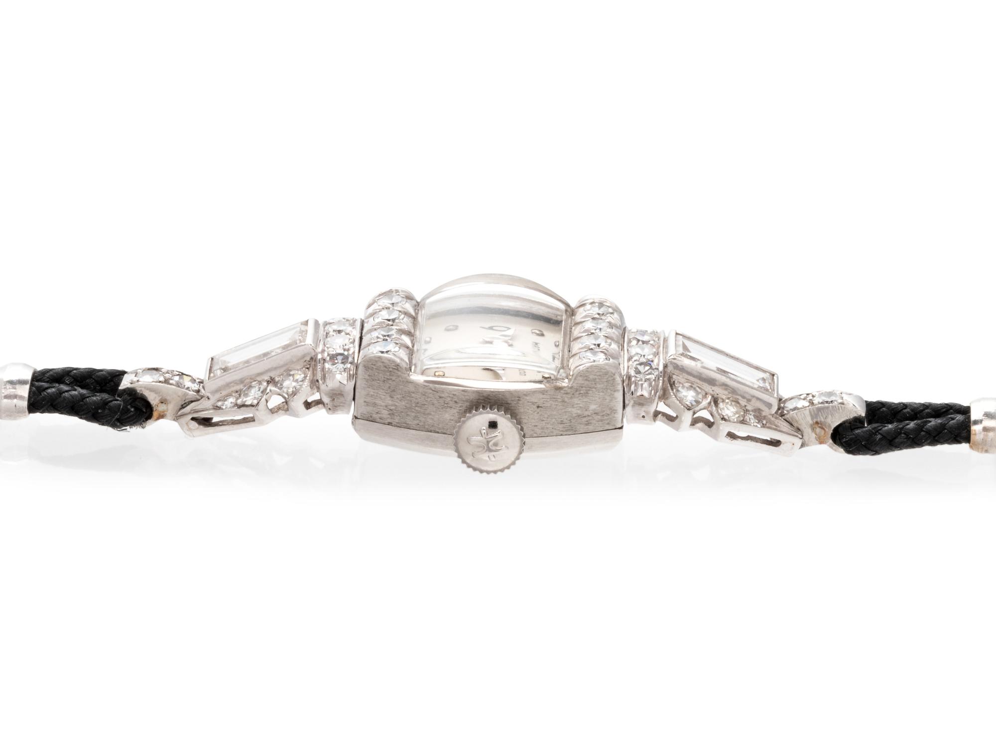 HAMILTON, PLATINUM AND DIAMOND WRISTWATCH