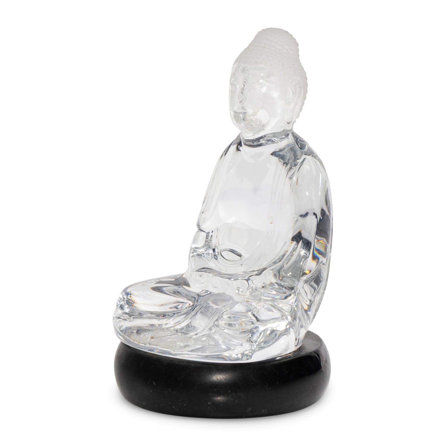 A Baccarat Glass Buddha Figure