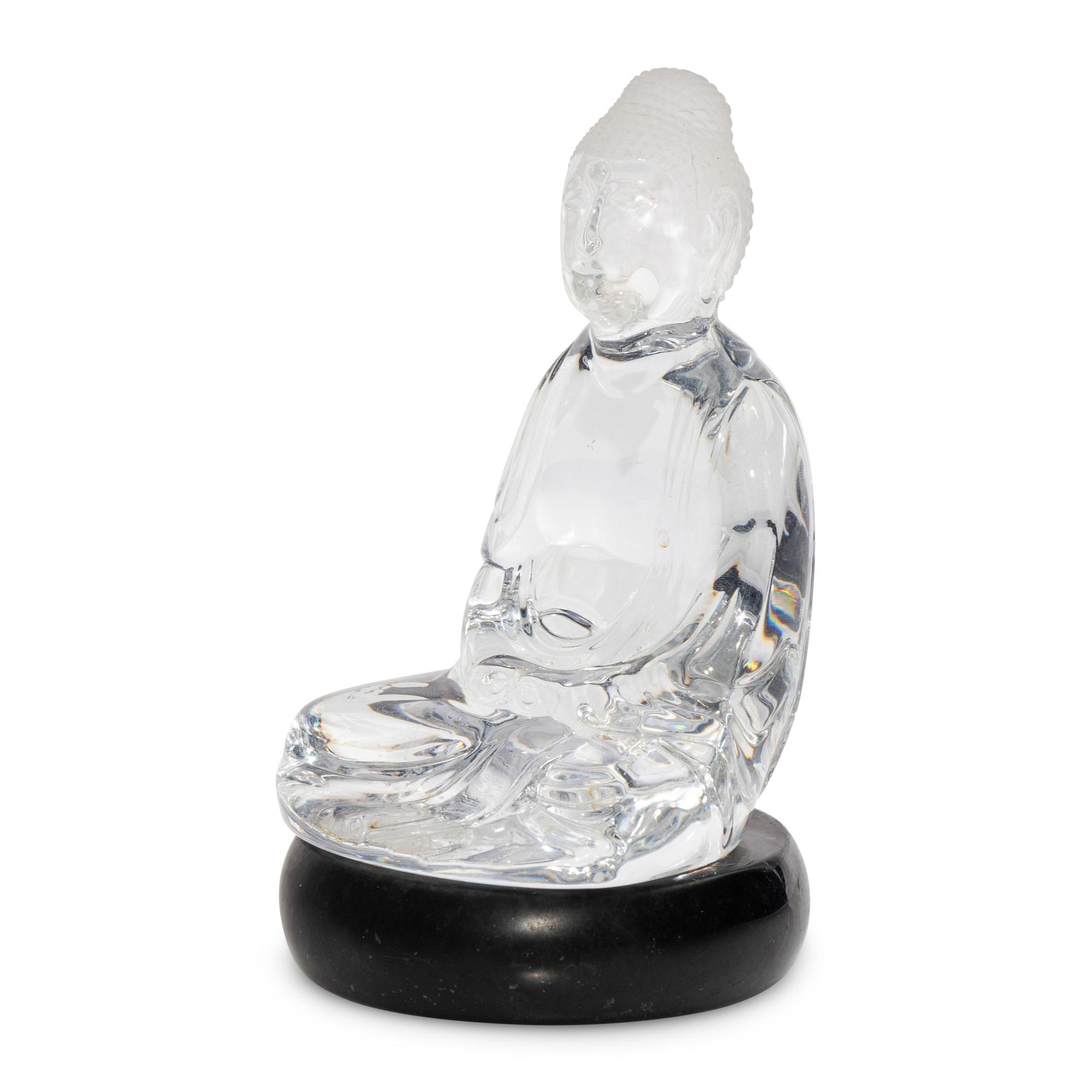 A Baccarat Glass Buddha Figure