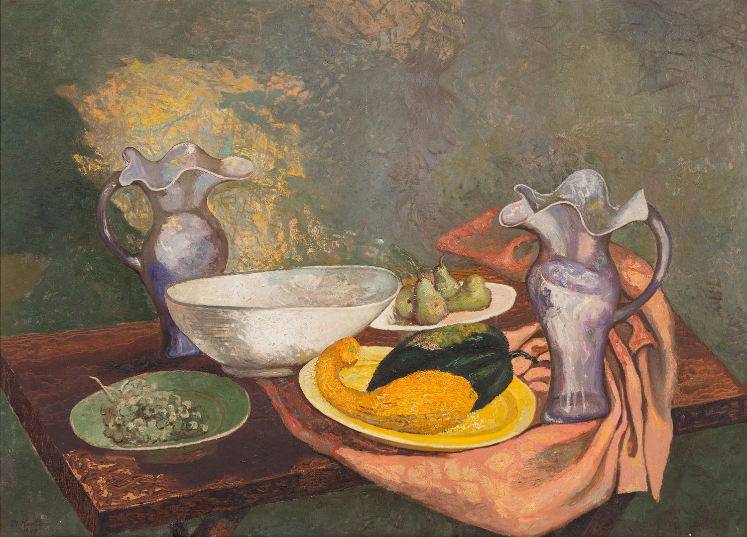 Still Life with Grapes, Pears and Gourds , 1940