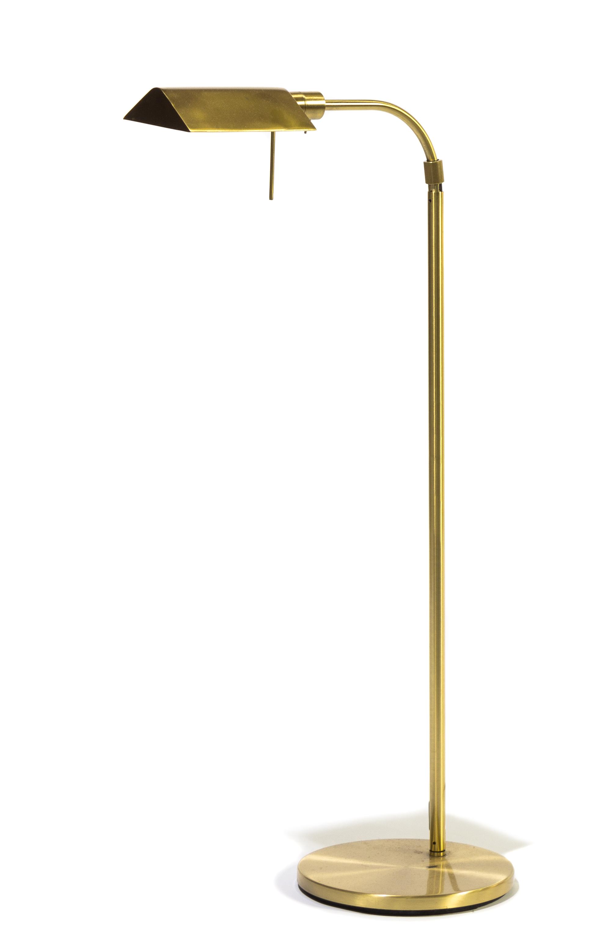 A Brass Floor Lamp. Height 36 1/2 inches.