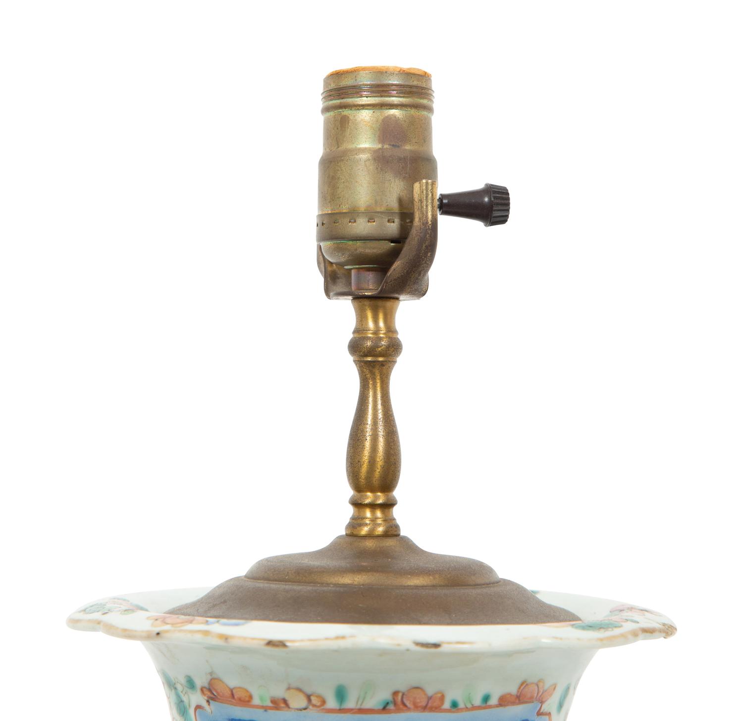 A Chinese Porcelain Vase Mounted as a Lamp