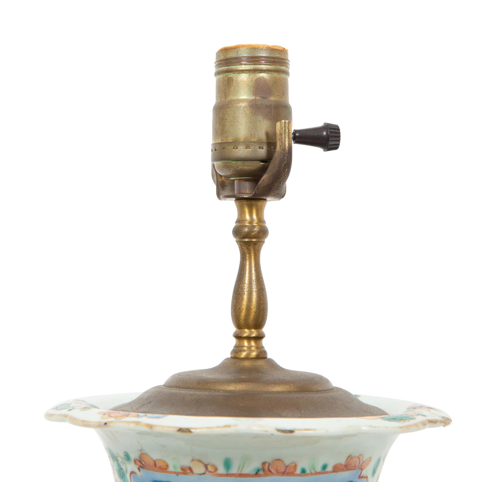 A Chinese Porcelain Vase Mounted as a Lamp
