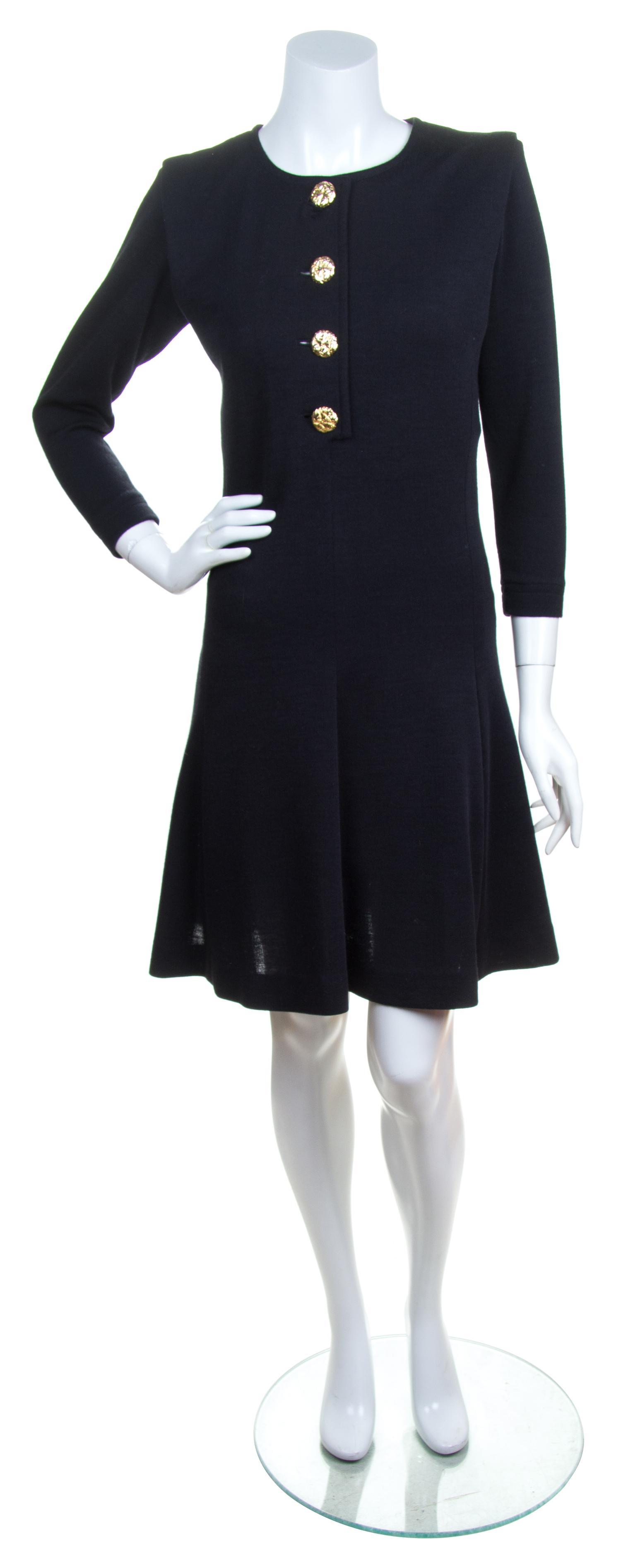 An Yves Saint Laurent Black Wool Dress, Size 34.