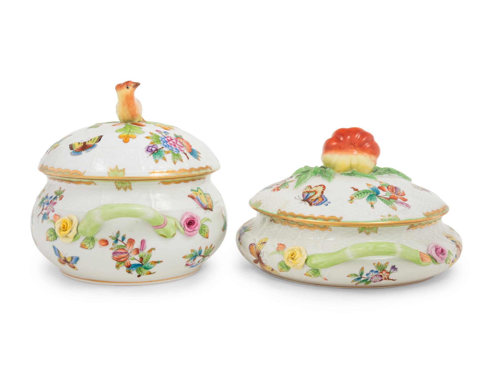 Two Herend Queen Victoria Porcelain Tureens