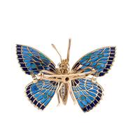 PLIQUE-À-JOUR ENAMEL AND DIAMOND BUTTERFLY BROOCH