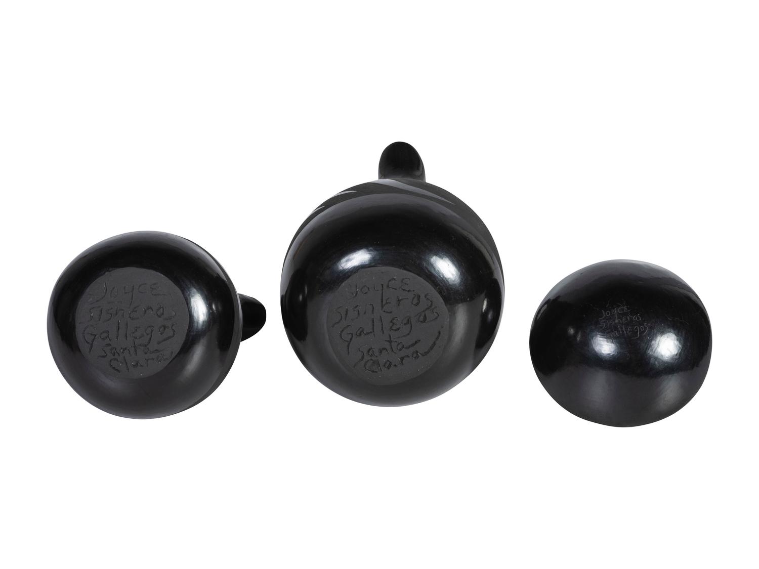 Miniature Blackware Wedding Vases