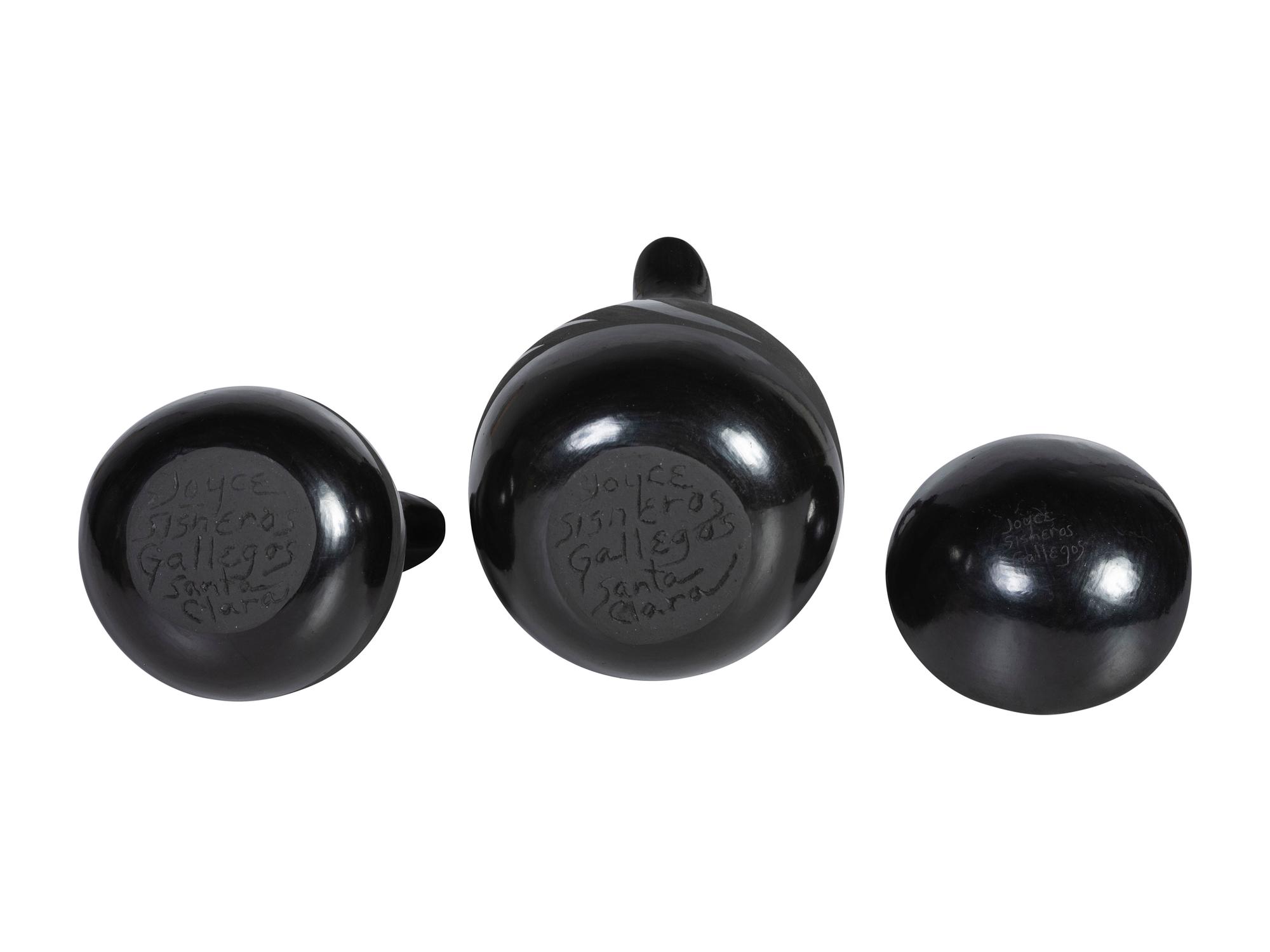 Miniature Blackware Wedding Vases