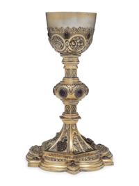An American Silver and Jewel-Mounted Communion Chalice