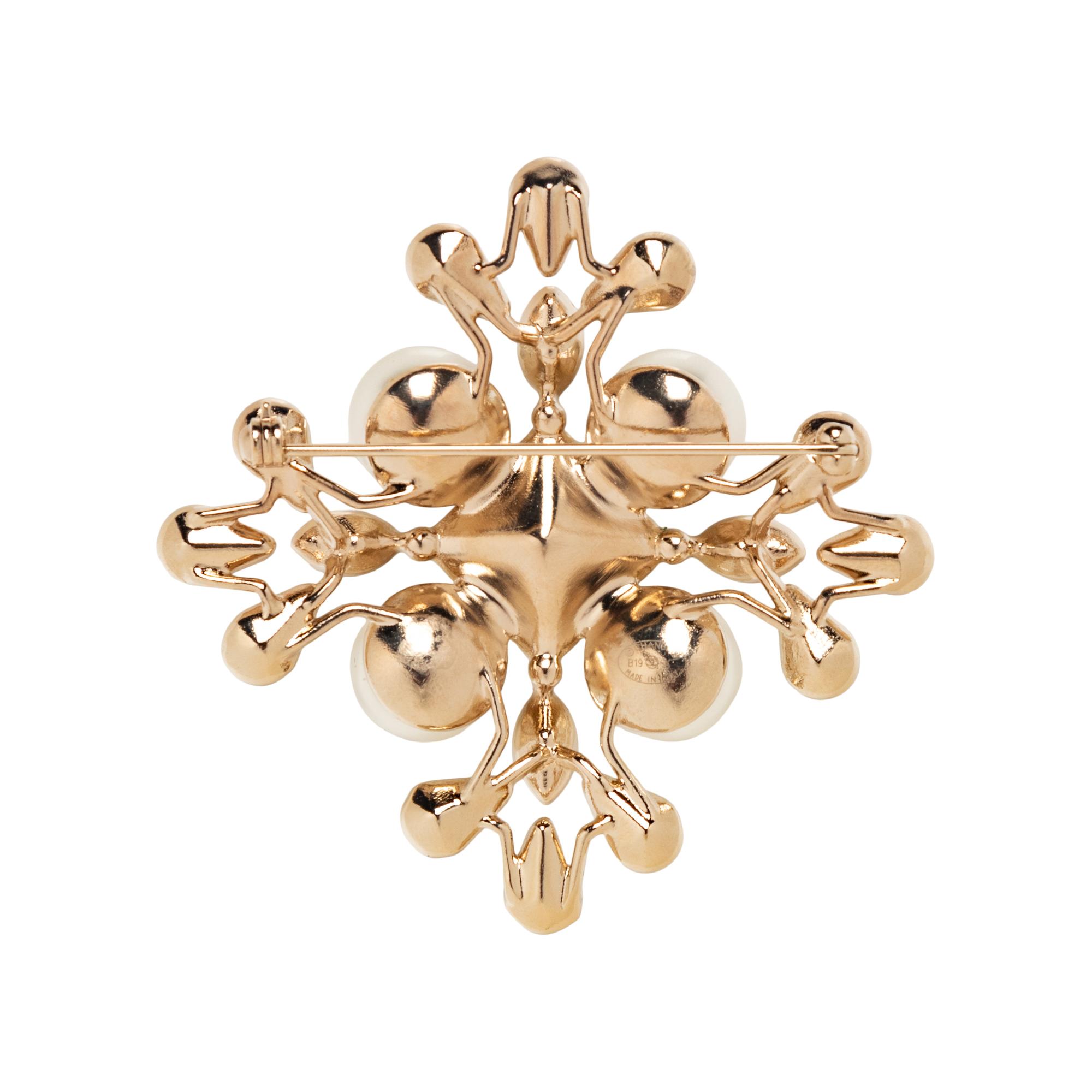 Chanel Rhinestone & Faux Pearl Brooch, 2019