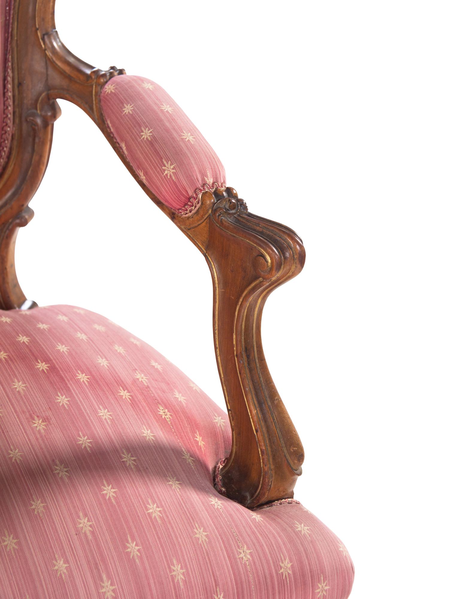 A Louis XV Style Carved Walnut Canapé